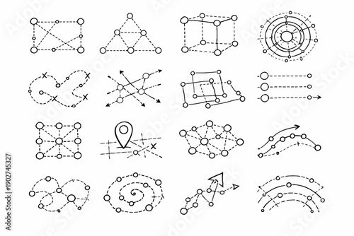 Vector informal drafting generation image construction simple layout soft dots icon planning