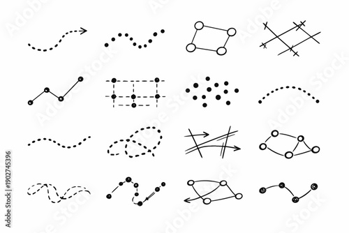 Generation soft vector trail dotted image icon points guide simple layout intuitive