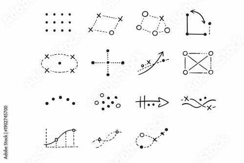 Construction planning vector structure penmark signs icons dots guide icon soft loose