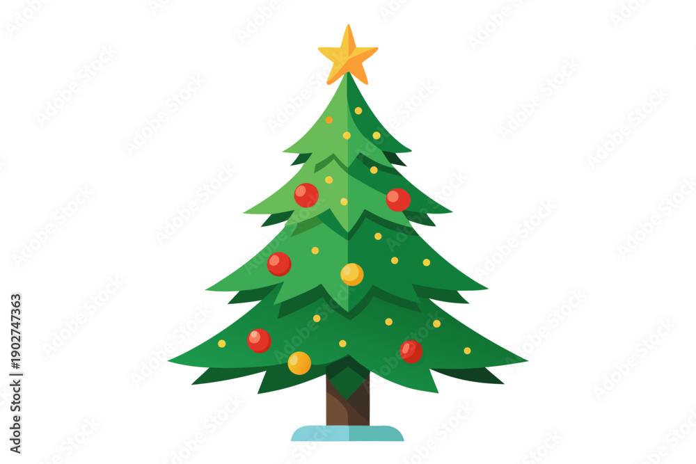 Fototapeta premium Christmas tree white background 