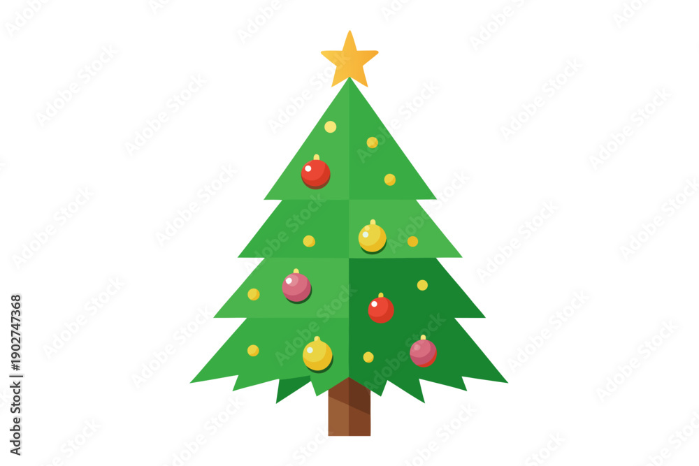 Obraz premium Christmas tree white background 