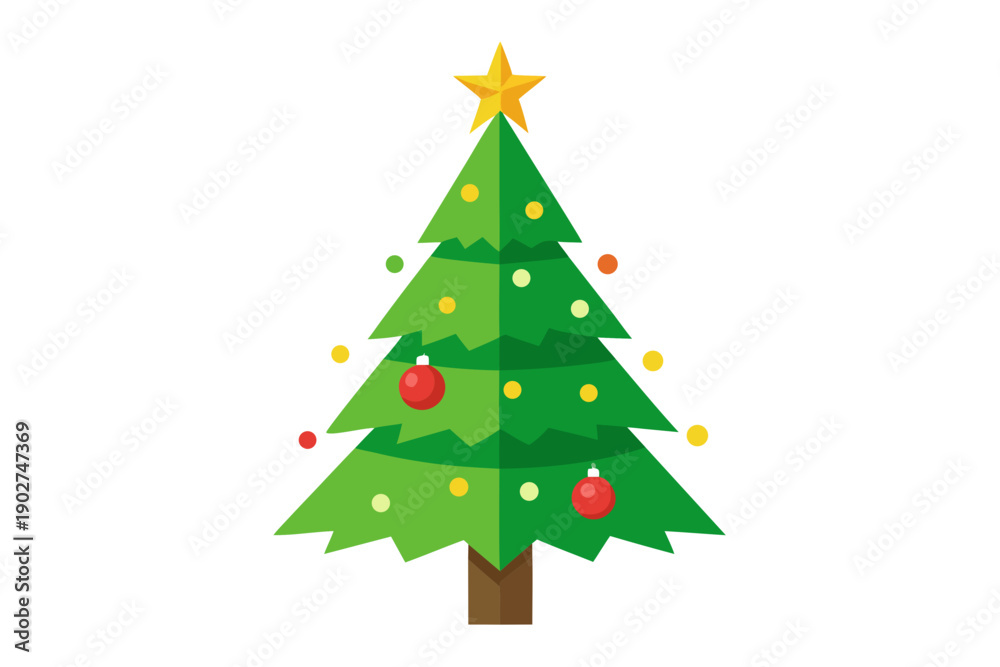 Obraz premium Christmas tree white background 