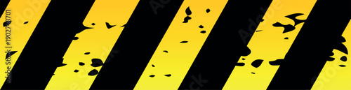 Yellow black striped ribbon. Forbidden zone border