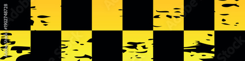 Danger ribbon yellow black square pattern tape