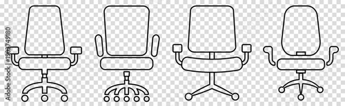 Office chair outline icons