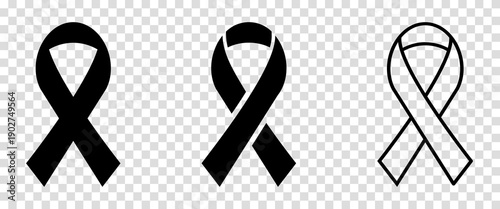 Set of awareness ribbon icons