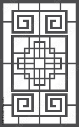 Geometric mosaic in traditional korean style. Decorative pattern