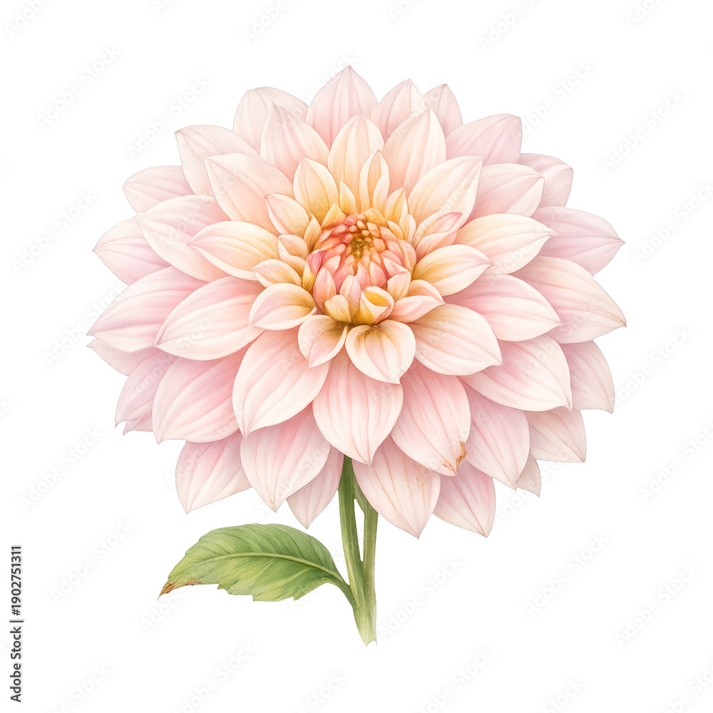 Obraz premium PNG Elegant pink dahlia illustration