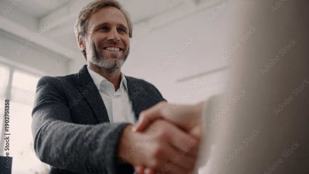 Fototapeta premium Business handshake between colleagues