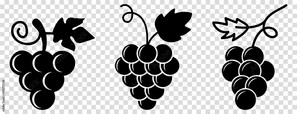 Naklejka premium Grapes icons set