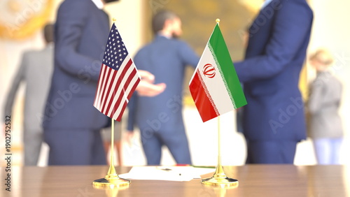 Slika na platnu United States - Iran nuclear and sanctions talks, 3D rendering
