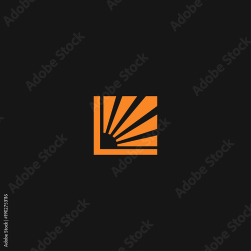 Solar burst logo icon flat vector design