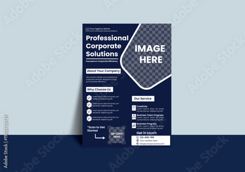 A4 Professional Corporate modern and visually appealing flyer design ready for branding, highlighting key services.