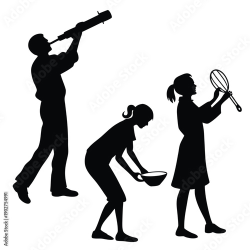 Black silhouette couple kissing romantic love vector valentine's day illustration flat design