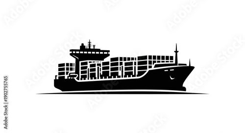 vector illustration of a ship