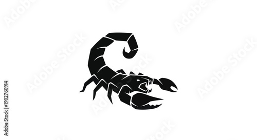Black scorpion silhouette on white background