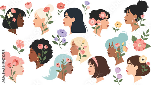 A happy group of school kids and family members join a joyful baby in this colorful vector illustration set celebrating childhood love and art