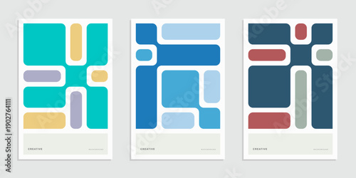Abstract geometric technological company brochure. Vector business flyer.