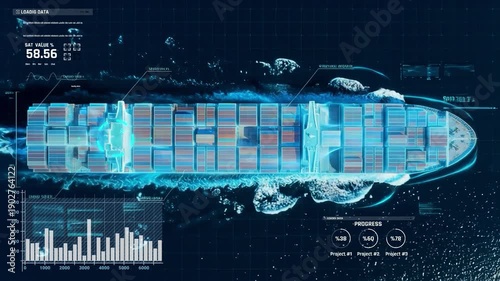 Smart technology concept with global logistics partnership Industrial Container Cargo freight ship, internet of things Concept of fast or instant shipping, Online goods orders worldwide