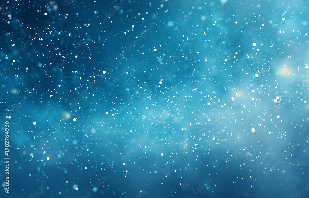 Obraz premium 青い光粒子が舞う幻想的なブルー背景エフェクト素材