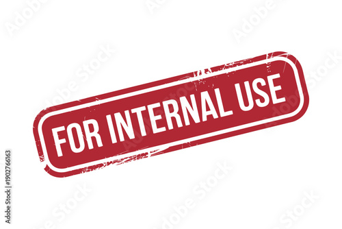 A red stamp with white text indicating for internal use only on a white background