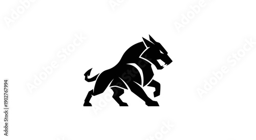 Black silhouette of a strong animal