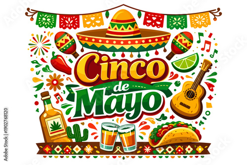 Cinco de Mayo celebration with traditional Mexican elements