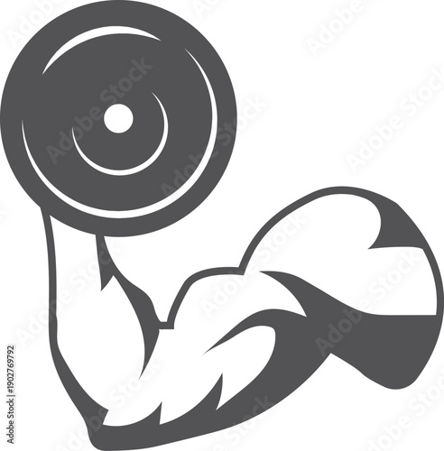 A black and white illustration of a man lifting a weight