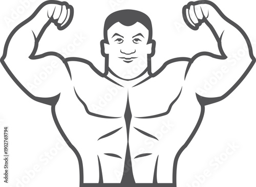 A muscular man with a smile on his face