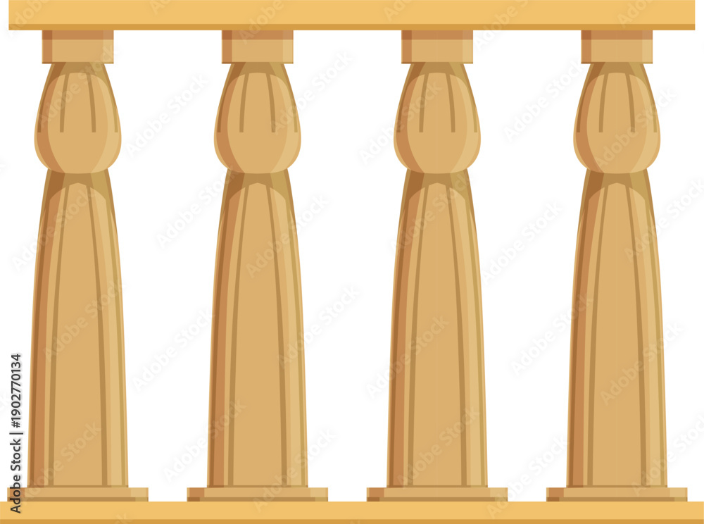 Naklejka premium Four pillars are shown in a row