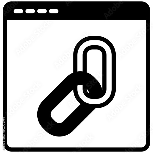 Backlink Glyph Icon, Mini Illustration For Modern Concept, Ui, Ux Web And App Development. Related To Seo And Online Marketing.