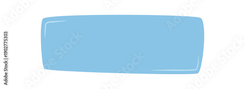 Handdrawn organic blue rectangle frame with a soft banner style textbox for quote or card template. Modern background for message, creative label or communication art with blank area text.