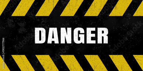 Foto Grungy sign with term „danger“ on it