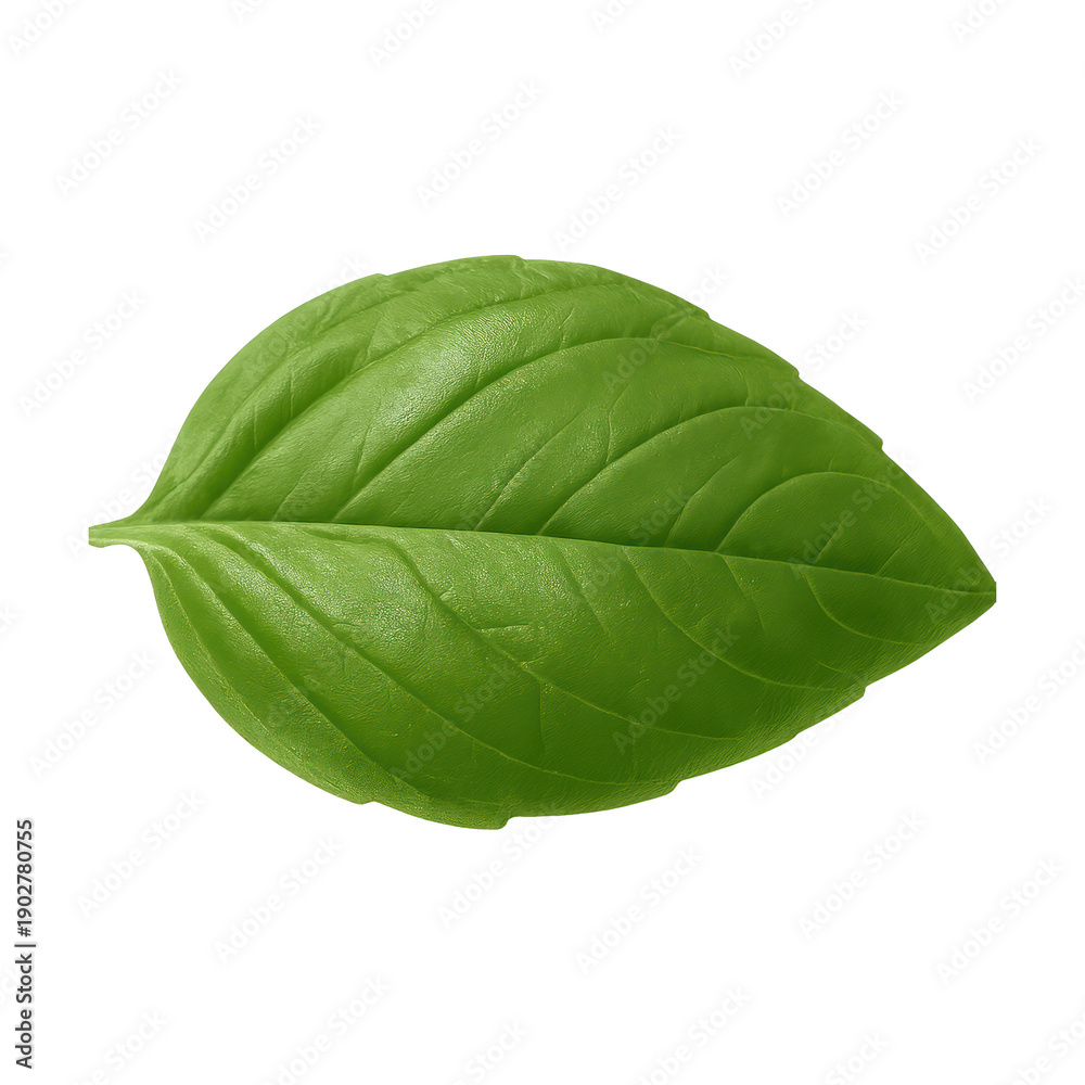 Obraz premium PNG Fresh green basil leaf isolated.