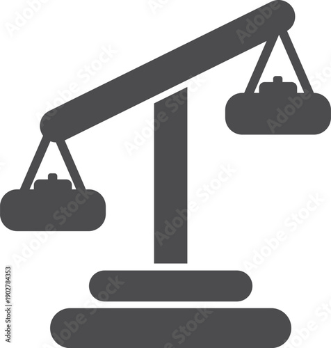 Balance scale black icon. Weight comparison symbol