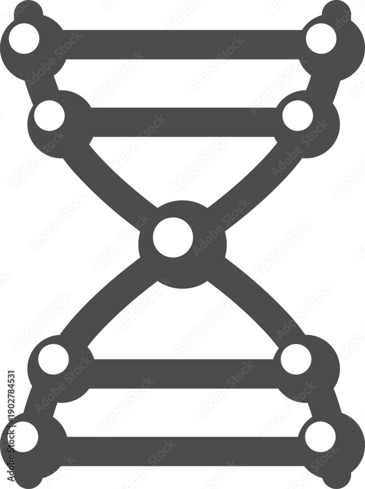 Fototapeta premium Helix biology sign. Dna chain black icon