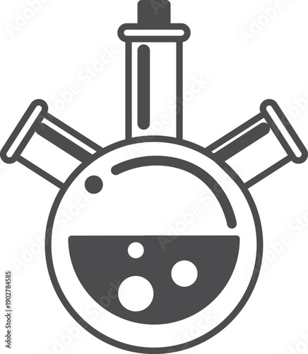 Chemical retort glass black icon. Laboratory equipment