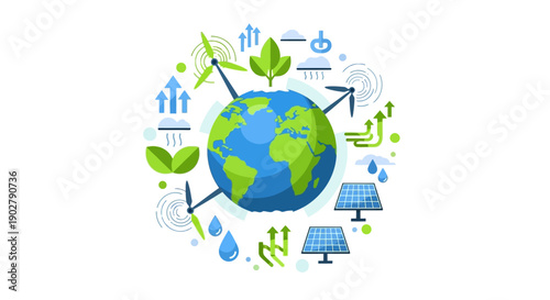 Sustainable Earth with Renewable Energy Sources and Eco-Friendly Practices Globally