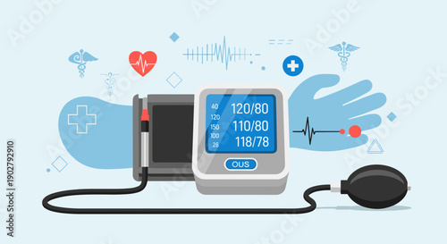 Digital Blood Pressure Monitor with Cuff.