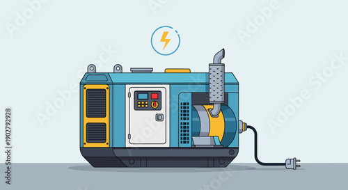 Electric Car Charging Station with Power Symbol.