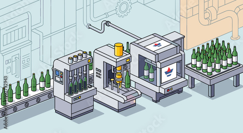 Futuristic Automated Packaging and Distribution Facility.