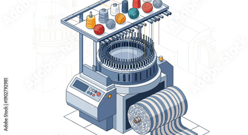 Industrial 3D Printer Creating Colored Objects.