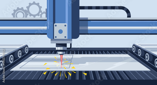 Industrial Water Jet Cutting Machine in Operation.