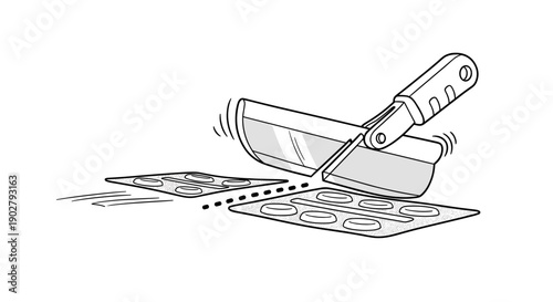 Knife Cutting Blister Pack Pills.