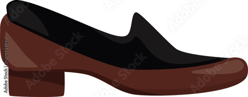 Loafer cartoon icon. Footwear fashion side view
