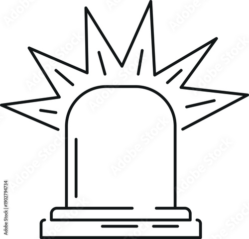 Alert signal line icon. Hazard danger alarm