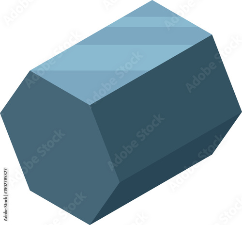 Metal hexagon casting color icon. Isometric metalwork