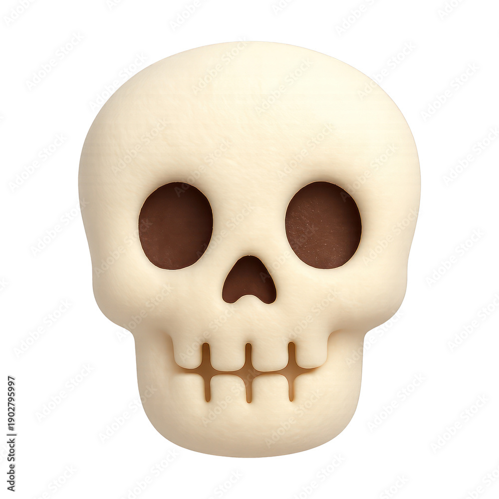 Obraz premium PNG Cute skull emoji illustration