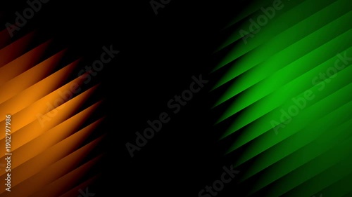 Abstract digital background featuring vibrant orange and green diagonal stripes creating a seamless loop