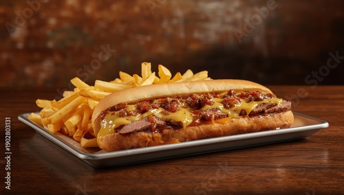 Wallpaper Mural Philly fries and cheesesteak meal Torontodigital.ca